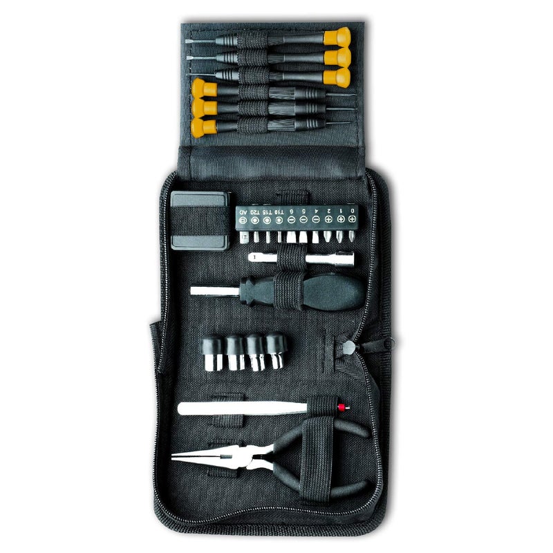 ALLIED Mini Tool Set, 25 pc Tool Kit, Precision Screwdriver Set, Long Reach Tweezers, Needle Nose Pliers, Sockets with Driver Handle and Interchangeable Bits - Image 3